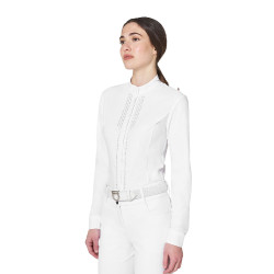 Polo de concurso feminino estilo camisa com strass Equestro mulher Polo de concurso feminino estilo camisa com strass Equestro mulher