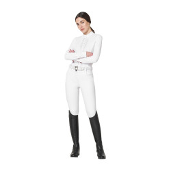 Polo de concurso feminino estilo camisa com strass Equestro mulher Polo de concurso feminino estilo camisa com strass Equestro mulher