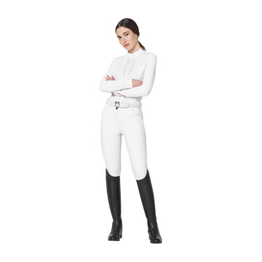 Polo de concurso feminino estilo camisa com strass Equestro mulher Polo de concurso feminino estilo camisa com strass Equestro mulher