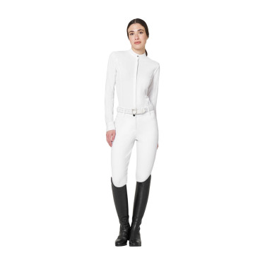Polo de competição feminina tipo camisa com inserts em mesh Equestro mulher Polo de competição feminina tipo camisa com inserts em mesh Equestro mulher