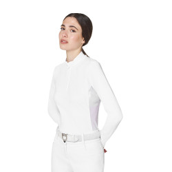 Polo de competição feminina básica com inserções em mesh Equestro mulher