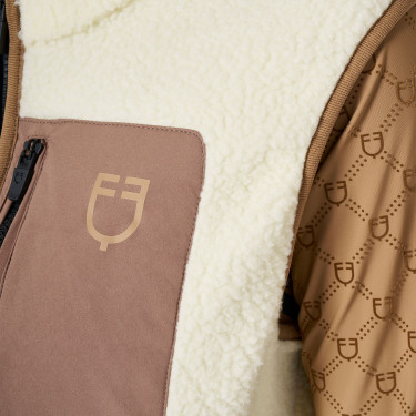 Colete feminino em lã teddy com bolso frontal Equestro mulher Colete feminino em lã teddy com bolso frontal Equestro mulher