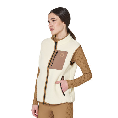 Colete feminino em lã teddy com bolso frontal Equestro mulher Colete feminino em lã teddy com bolso frontal Equestro mulher