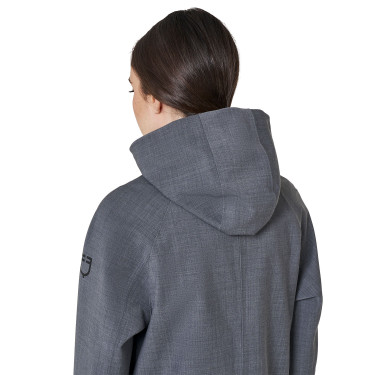 Softshell feminino longo em mistura de lã com abertura traseira Equestro mulher