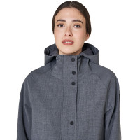 Softshell feminino longo em mistura de lã com abertura traseira Equestro mulher
