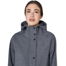 Softshell feminino longo em mistura de lã com abertura traseira Equestro mulher