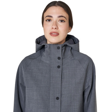 Softshell feminino longo em mistura de lã com abertura traseira Equestro mulher