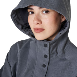 Softshell feminino longo em mistura de lã com abertura traseira Equestro mulher