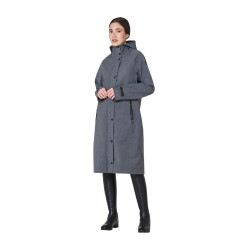 Softshell feminino longo em mistura de lã com abertura traseira Equestro mulher