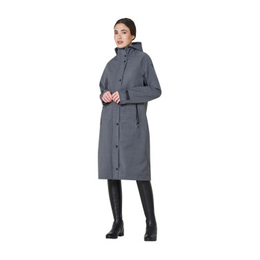 Softshell feminino longo em mistura de lã com abertura traseira Equestro mulher