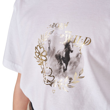 T-shirt menina Born To Be Wild em algodão Equestro criança