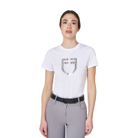 T-shirt feminina com logótipo em foil Equestro mulher Branco / prata T-shirt feminina com logótipo em foil Equestro mulher Branco / prata
