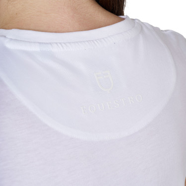 T-shirt feminina com logótipo em foil Equestro mulher Branco / prata