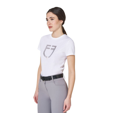 T-shirt feminina com logótipo em foil Equestro mulher Branco / prata