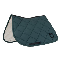 Sela de salto com acolchoado em losangos e logótipo bordado Equestro Verde pinho / preto