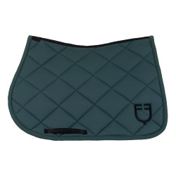Sela de salto com acolchoado em losangos e logótipo bordado Equestro Verde pinho / preto