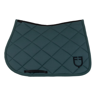 Sela de salto com acolchoado em losangos e logótipo bordado Equestro Verde pinho / preto