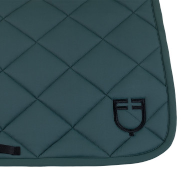Sela de salto com acolchoado em losangos e logótipo bordado Equestro Verde pinho / preto