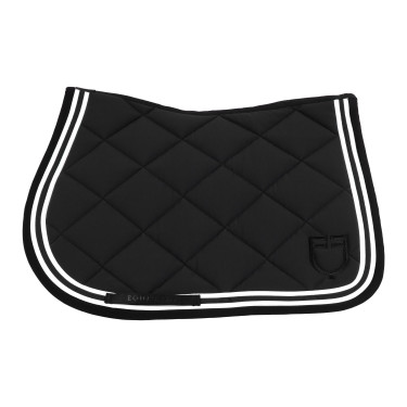 Sela australiana salto Double Stripes em tecido técnico Equestro Preto