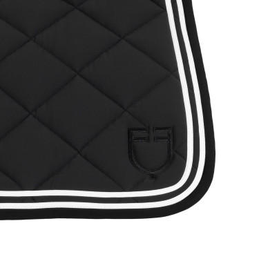 Sela australiana salto Double Stripes em tecido técnico Equestro Preto