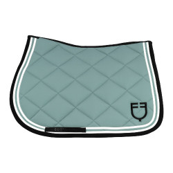 Sela australiana salto Double Stripes em tecido técnico Equestro Ardósia cinza / preto Cinzento