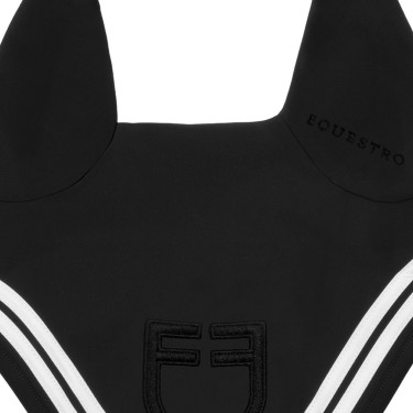Capa de orelhas Double Stripes em tecido técnico Equestro Preto Capa de orelhas Double Stripes em tecido técnico Equestro Preto