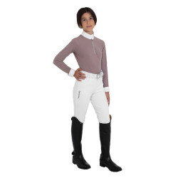 Polo de concurso infantil de manga comprida com strass Equestro criança