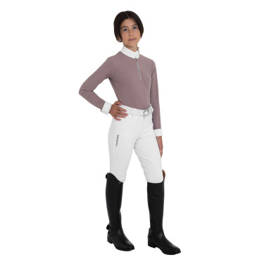 Polo de concurso infantil de manga comprida com strass Equestro criança