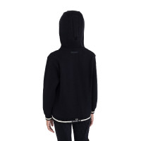 Moletom infantil unissex com capuz e zíper frontal Equestro Preto / preto