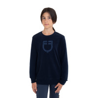 Sweatshirt de gola redonda infantil unissex em fleece Equestro Blazer marinho Azul-marinho