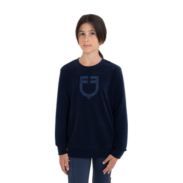 Sweatshirt de gola redonda infantil unissex em fleece Equestro