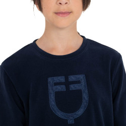 Sweatshirt de gola redonda infantil unissex em fleece Equestro