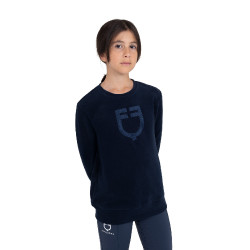 Sweatshirt de gola redonda infantil unissex em fleece Equestro