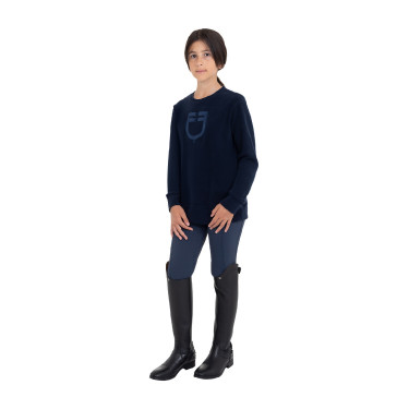 Sweatshirt de gola redonda infantil unissex em fleece Equestro