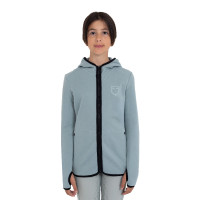 Sweatshirt infantil unissex em fleece com zíper Equestro Cinza ardósia Cinzento