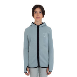 Sweatshirt infantil unissex em fleece com zíper Equestro Cinza ardósia Cinzento