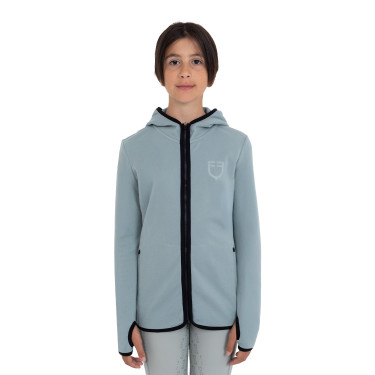 Sweatshirt infantil unissex em fleece com zíper Equestro Cinza ardósia Cinzento