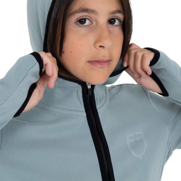 Sweatshirt infantil unissex em fleece com zíper Equestro Cinza ardósia Cinzento