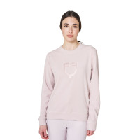 Sweatshirt feminina gola careca em fleece Equestro mulher Violeta feltrado