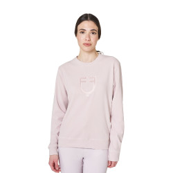 Sweatshirt feminina gola careca em fleece Equestro mulher Violeta feltrado