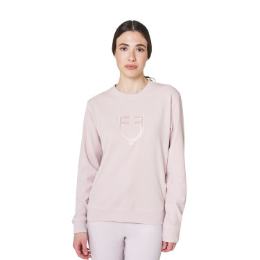 Sweatshirt feminina gola careca em fleece Equestro mulher Violeta feltrado