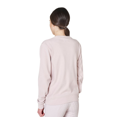 Sweatshirt feminina gola careca em fleece Equestro mulher Violeta feltrado