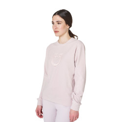 Sweatshirt feminina gola careca em fleece Equestro mulher Violeta feltrado