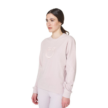 Sweatshirt feminina gola careca em fleece Equestro mulher Violeta feltrado