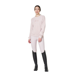 Sweatshirt feminina gola careca em fleece Equestro mulher Violeta feltrado