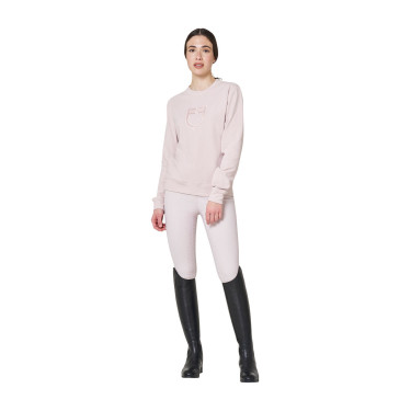 Sweatshirt feminina gola careca em fleece Equestro mulher Violeta feltrado