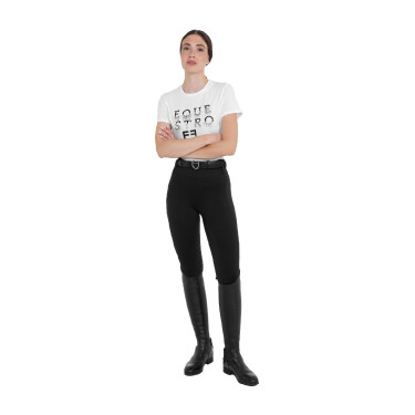 Leggings femininas de cintura alta com passadores e strass Equestro mulher