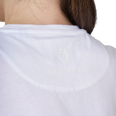 T-shirt feminina com logótipo monograma efeito veludo Equestro mulher