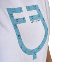 T-shirt feminina com logótipo monograma efeito veludo Equestro mulher