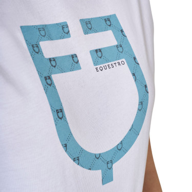 T-shirt feminina com logótipo monograma efeito veludo Equestro mulher